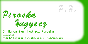 piroska hugyecz business card